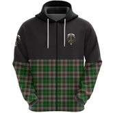 Gray Hunting Clan Half Of Tartan Zipper Hoodie